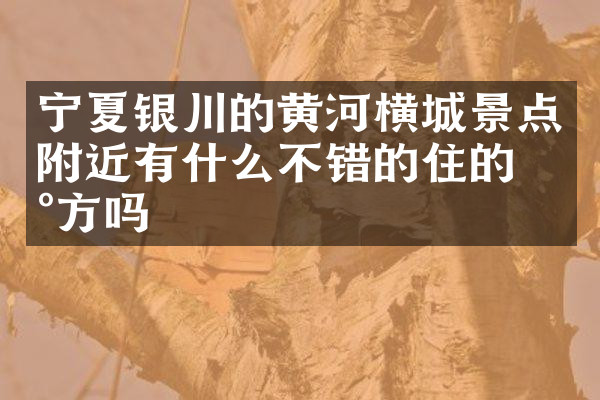 宁夏银川的黄河横城景点附近有什么不错的住的地方吗