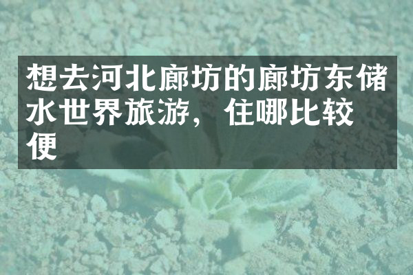 想去河北廊坊的廊坊东储水世界旅游，住哪比较方便
