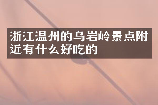 浙江温州的乌岩岭景点附近有什么好吃的