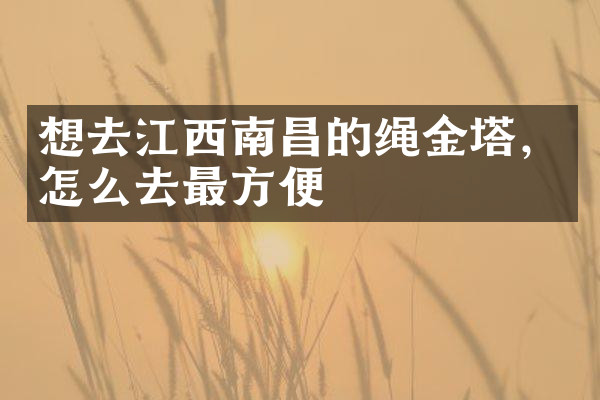 想去江西南昌的绳金塔，怎么去最方便