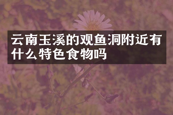 云南玉溪的观鱼洞附近有什么特色食物吗