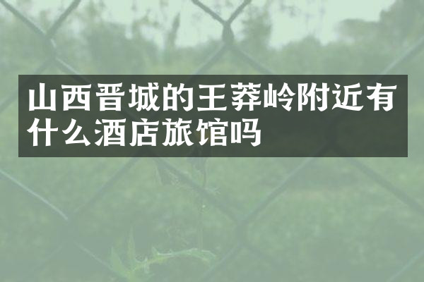 山西晋城的王莽岭附近有什么酒店旅馆吗