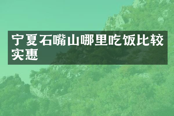 宁夏石嘴山哪里吃饭比较实惠