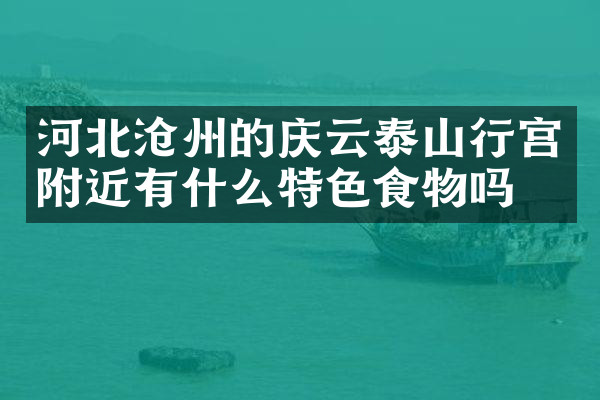 河北沧州的庆云泰山行宫附近有什么特色食物吗