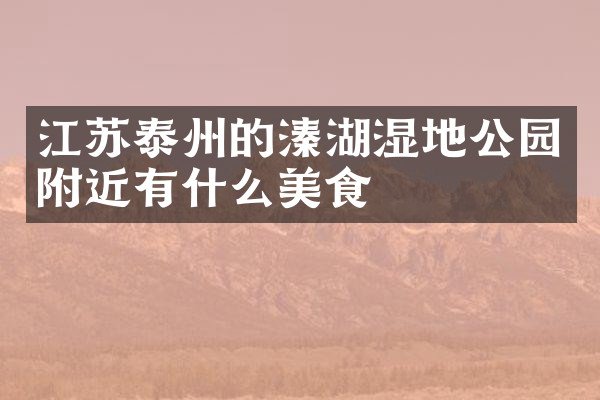 江苏泰州的溱湖湿地公园附近有什么美食