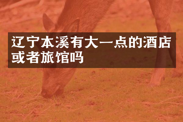 辽宁本溪有大一点的酒店或者旅馆吗