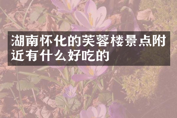 湖南怀化的芙蓉楼景点附近有什么好吃的