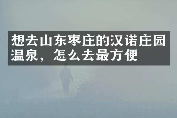 想去山东枣庄的汉诺庄园温泉，怎么去最方便