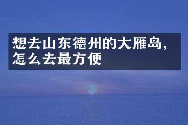 想去山东德州的大雁岛，怎么去最方便