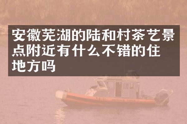 安徽芜湖的陆和村茶艺景点附近有什么不错的住的地方吗