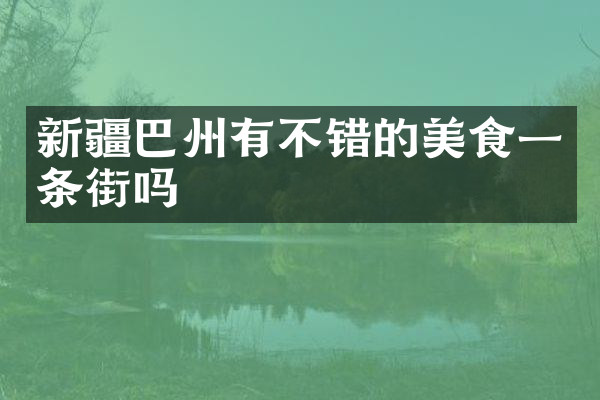 新疆巴州有不错的美食一条街吗