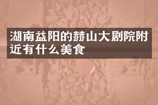 湖南益阳的赫山大剧院附近有什么美食