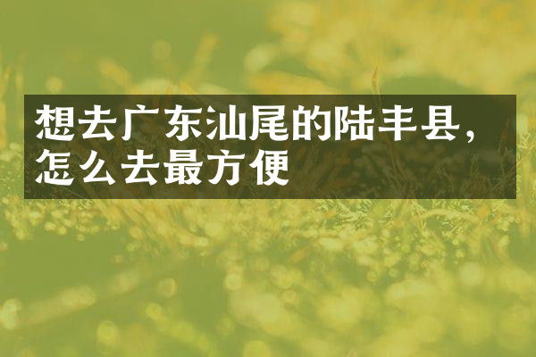 想去广东汕尾的陆丰县，怎么去最方便