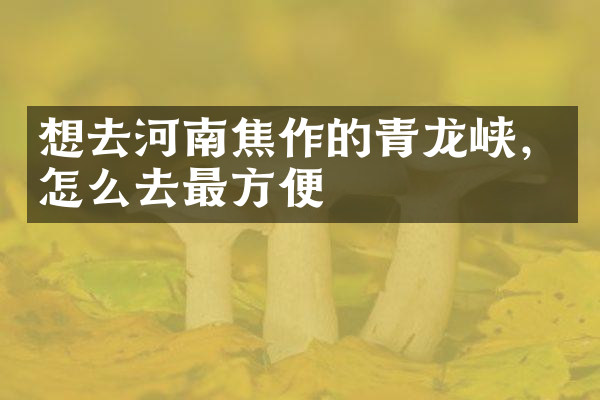 想去河南焦作的青龙峡，怎么去最方便