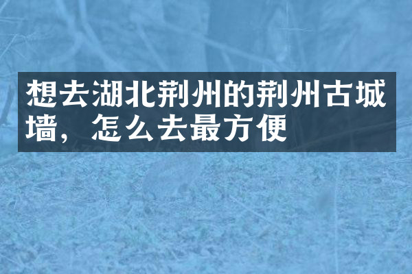 想去湖北荆州的荆州古城墙，怎么去最方便