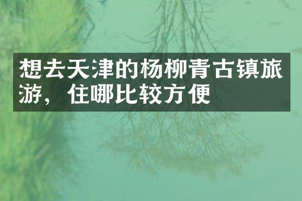 想去天津的杨柳青古镇旅游，住哪比较方便