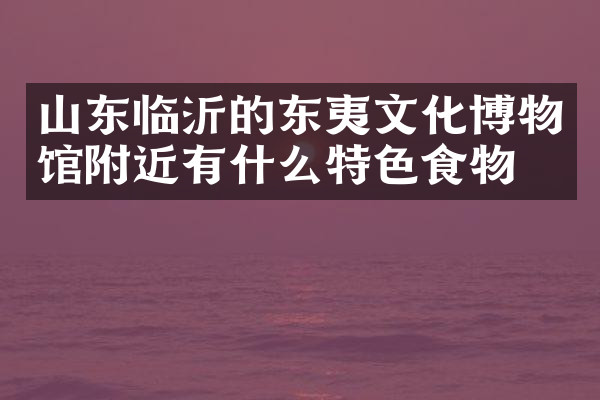 山东临沂的东夷文化博物馆附近有什么特色食物吗