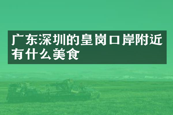 广东深圳的皇岗口岸附近有什么美食
