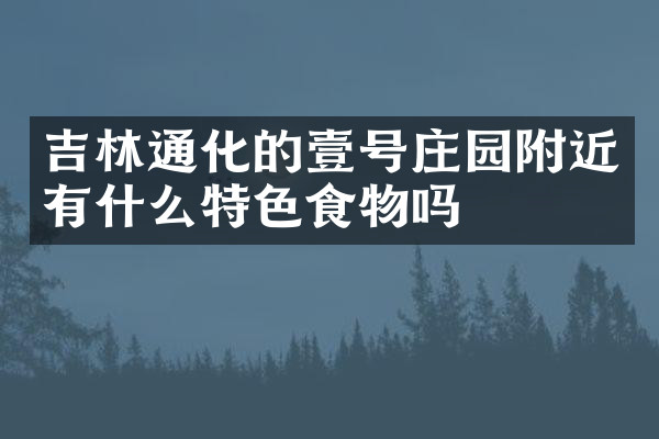 吉林通化的壹号庄园附近有什么特色食物吗