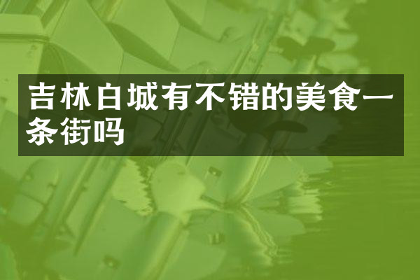 吉林白城有不错的美食一条街吗