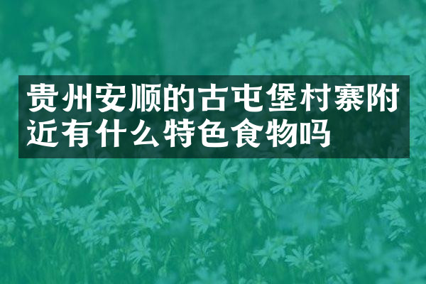 贵州安顺的古屯堡村寨附近有什么特色食物吗