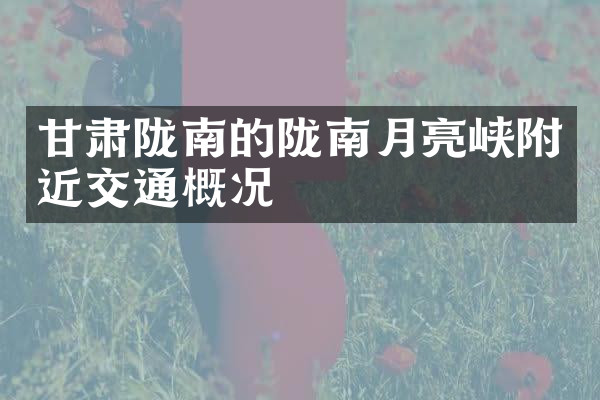 甘肃陇南的陇南月亮峡附近交通概况