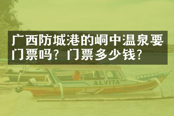 广西防城港的峒中温泉要门票吗？门票多少钱？