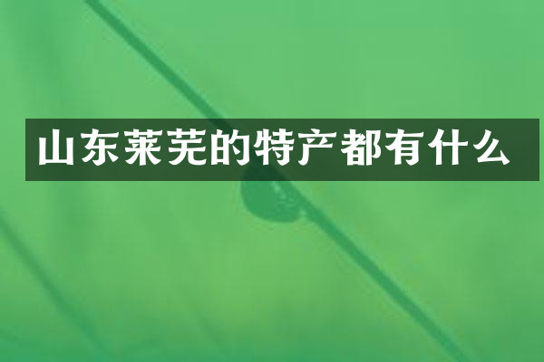 山东莱芜的特产都有什么