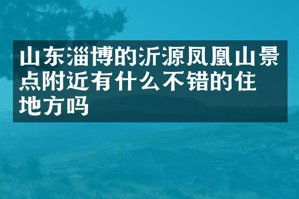 山东淄博的沂源凤凰山景点附近有什么不错的住的地方吗
