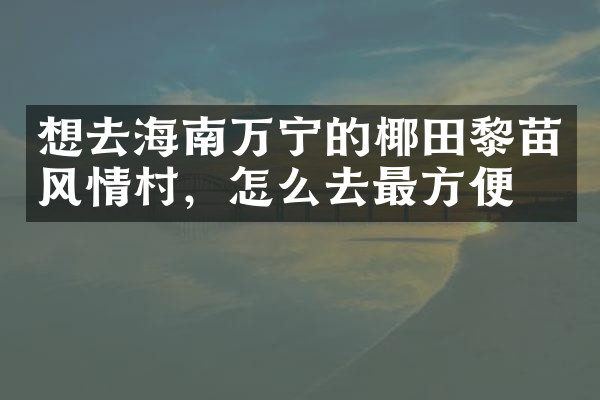 想去海南万宁的椰田黎苗风情村，怎么去最方便
