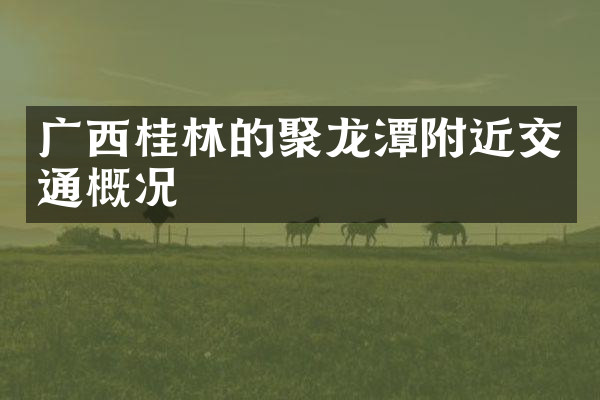 广西桂林的聚龙潭附近交通概况