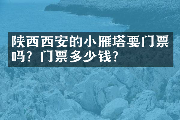 陕西西安的小雁塔要门票吗？门票多少钱？