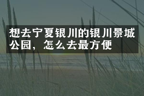 想去宁夏银川的银川景城公园，怎么去最方便