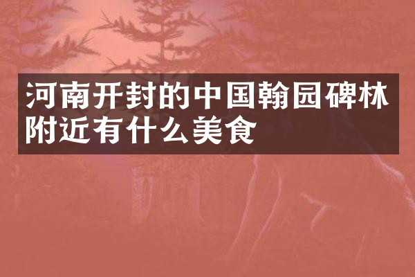 河南开封的中国翰园碑林附近有什么美食