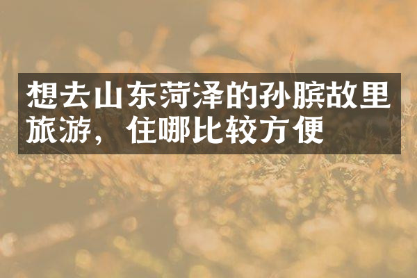 想去山东菏泽的孙膑故里旅游，住哪比较方便