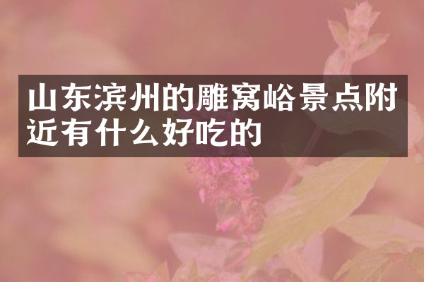 山东滨州的雕窝峪景点附近有什么好吃的
