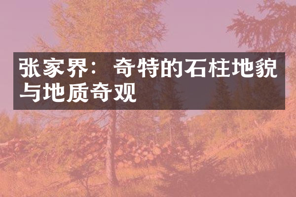 张家界：奇特的石柱地貌与地质奇观