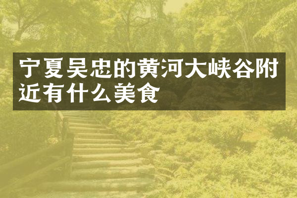 宁夏吴忠的黄河大峡谷附近有什么美食