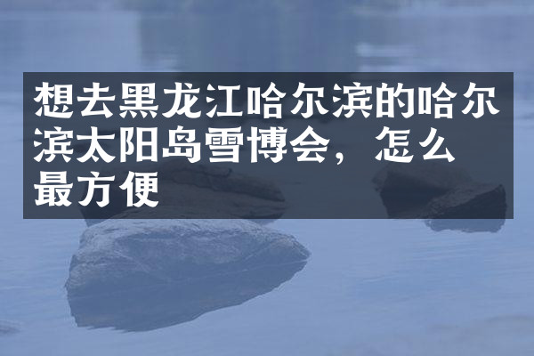 想去黑龙江哈尔滨的哈尔滨太阳岛雪博会，怎么去最方便