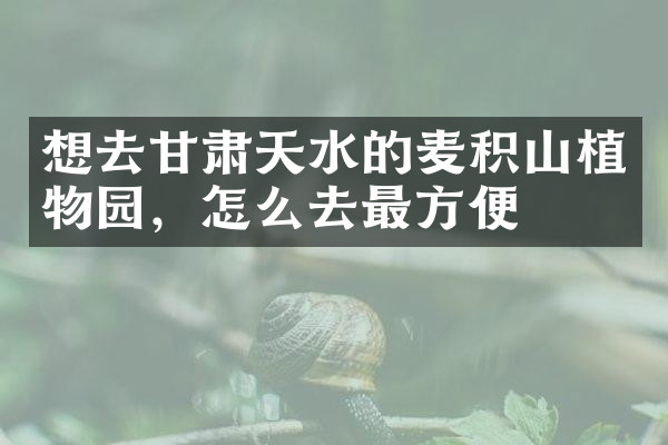 想去甘肃天水的麦积山植物园，怎么去最方便