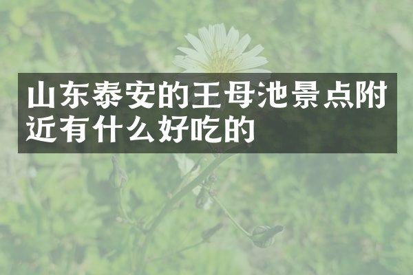 山东泰安的王母池景点附近有什么好吃的