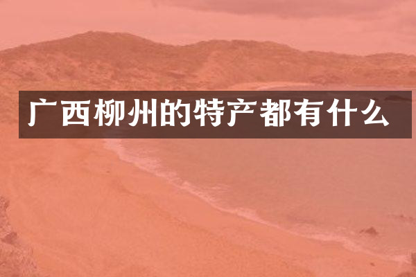 广西柳州的特产都有什么