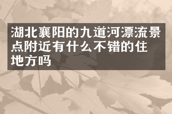 湖北襄阳的九道河漂流景点附近有什么不错的住的地方吗