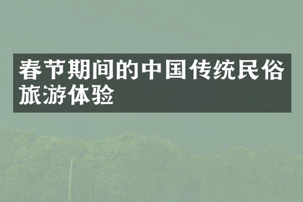 春节期间的中国传统民俗旅游体验