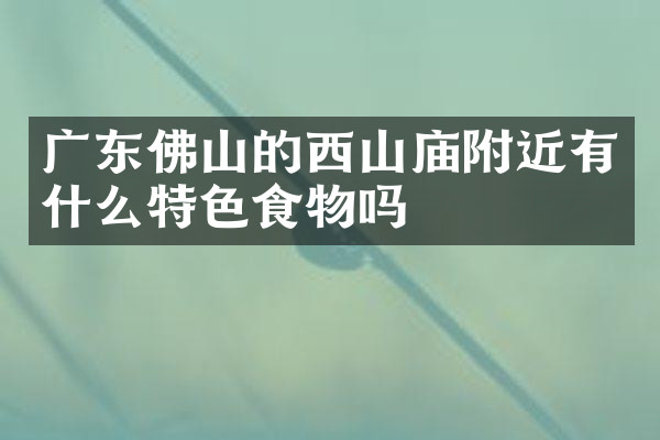 广东佛山的西山庙附近有什么特色食物吗