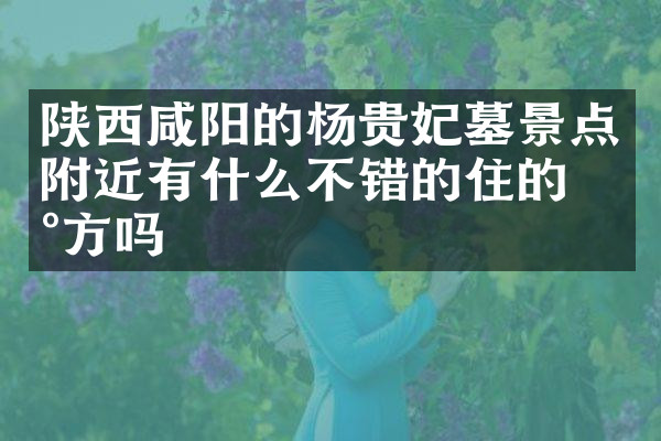 陕西咸阳的杨贵妃墓景点附近有什么不错的住的地方吗