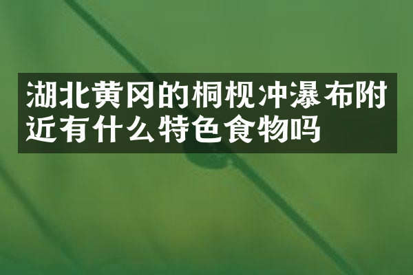 湖北黄冈的桐枧冲瀑布附近有什么特色食物吗