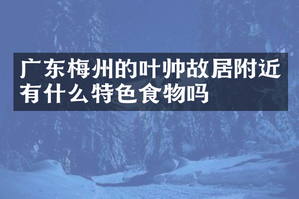 广东梅州的叶帅故居附近有什么特色食物吗