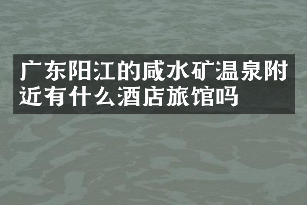 广东阳江的咸水矿温泉附近有什么酒店旅馆吗