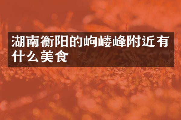 湖南衡阳的岣嵝峰附近有什么美食
